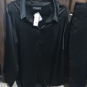 Lane Bryant Black Satin Ensemble